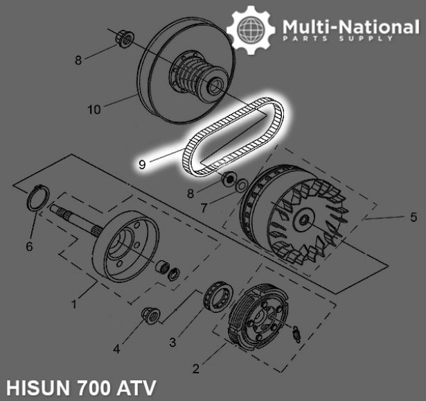 Drive Belt - V-Belt, Long Case, 911.5-31.5-28, ATV, Hisun, 500-700cc