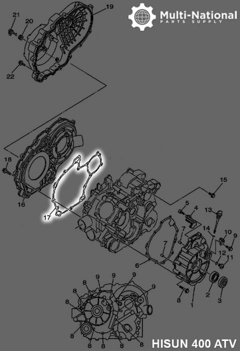 Clutch Cover Gasket - ATV, Hisun, 400cc