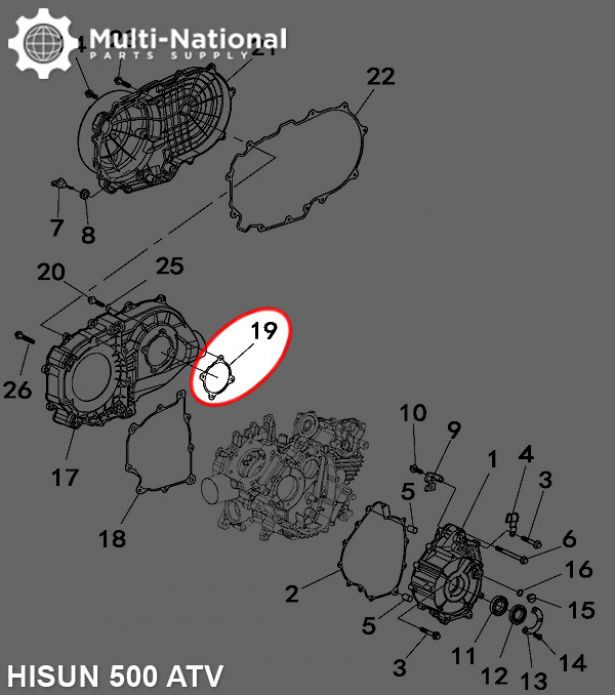 Clutch Cover Gasket - ATV, Hisun, 500-700cc