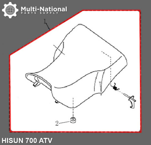 Seat - ATV, Hisun, 500-700cc