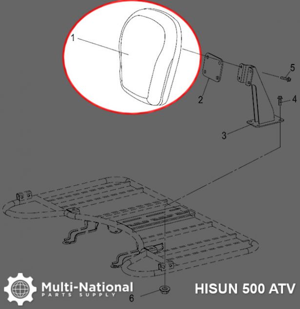 Back Rest - ATV, Hisun, 500-700cc