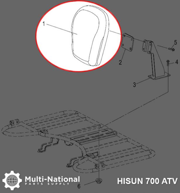 Back Rest - ATV, Hisun, 500-700cc