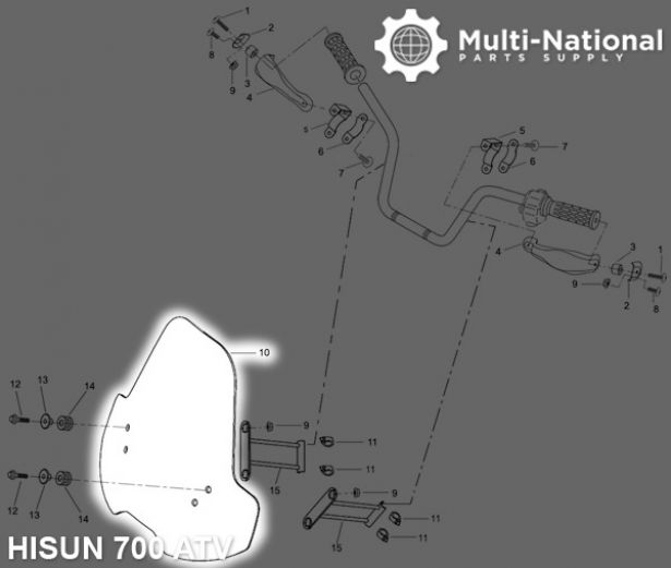 ATV Windshield - Hisun, 500-700cc