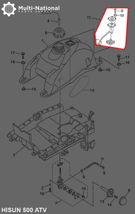 Fuel Sensor - ATV, Hisun, 500-700cc