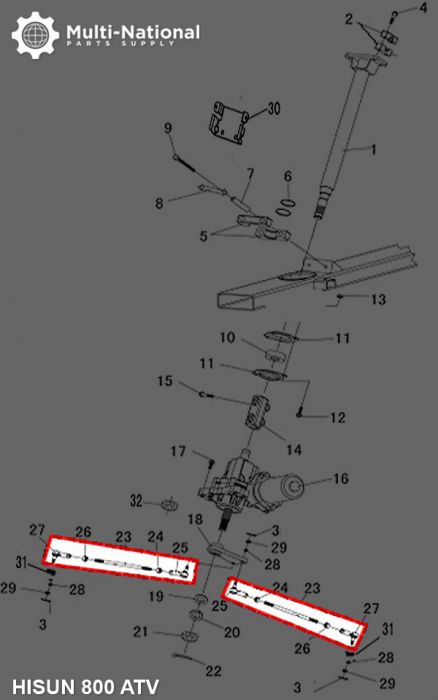 Tie Rod - ATV, Hisun, 800cc