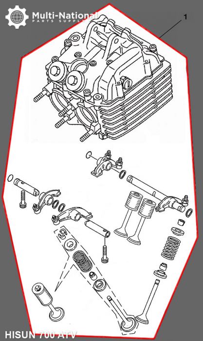 Cylinder Head Assembly - ATV, Hisun, 700cc