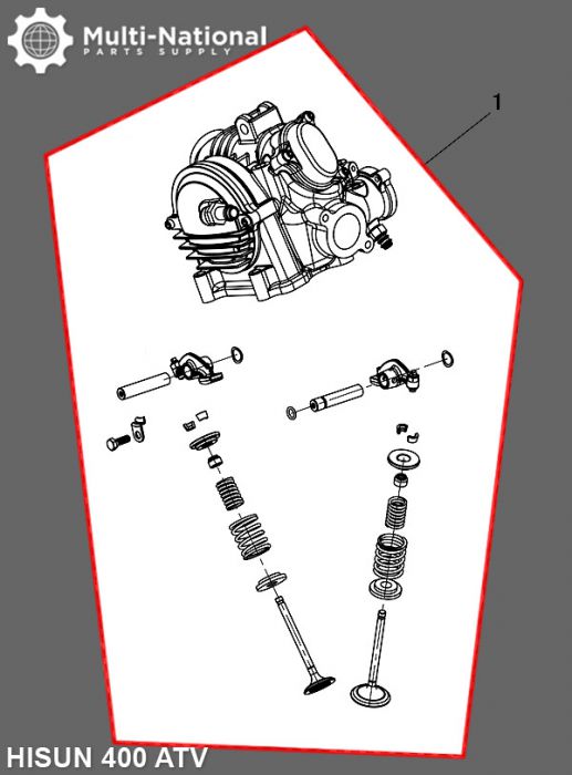 Cylinder Head Assembly - ATV, Hisun, 400cc