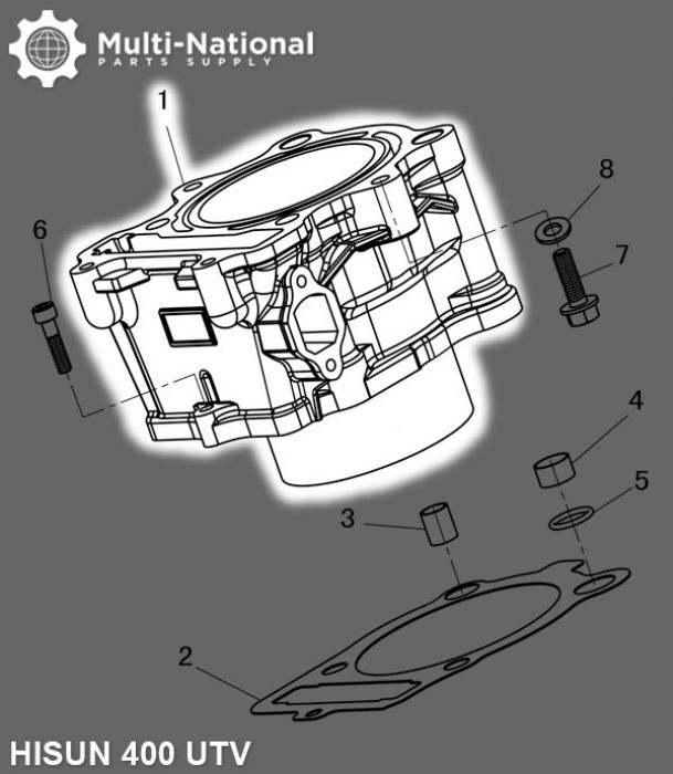 Cylinder Block - ATV/UTV, Hisun, 400cc