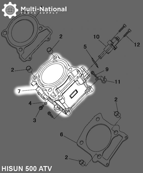 Cylinder Block - ATV, Hisun, 500cc