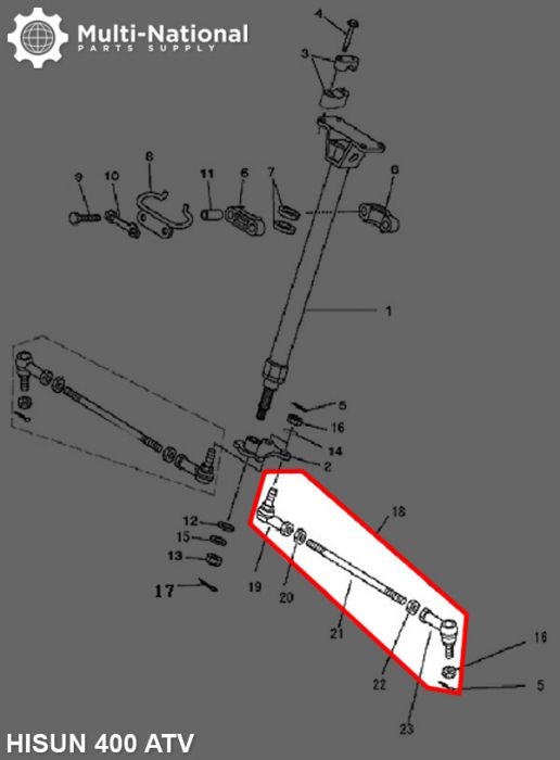 Tie Rod - ATV, Hisun, 400cc