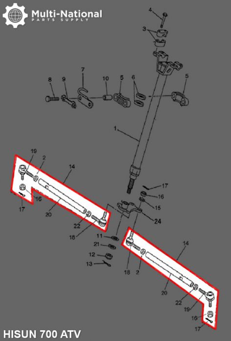 Tie Rod - ATV, Hisun, 500-700cc