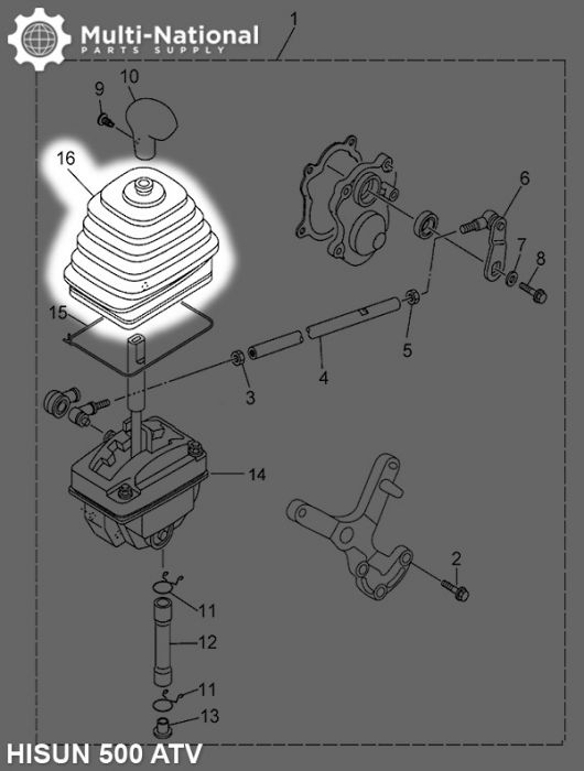 Gear Shift Boot - ATV, Hisun, 400-500cc