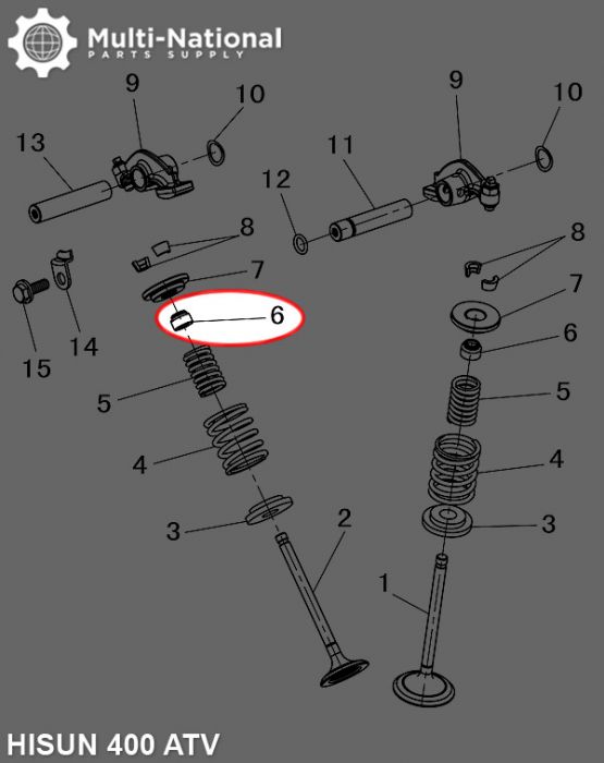 Valve Stem Seal - Hisun, 400-500cc, ATV/UTV