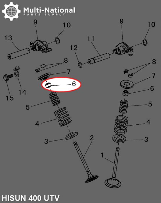 Valve Stem Seal - Hisun, 400-500cc, ATV/UTV