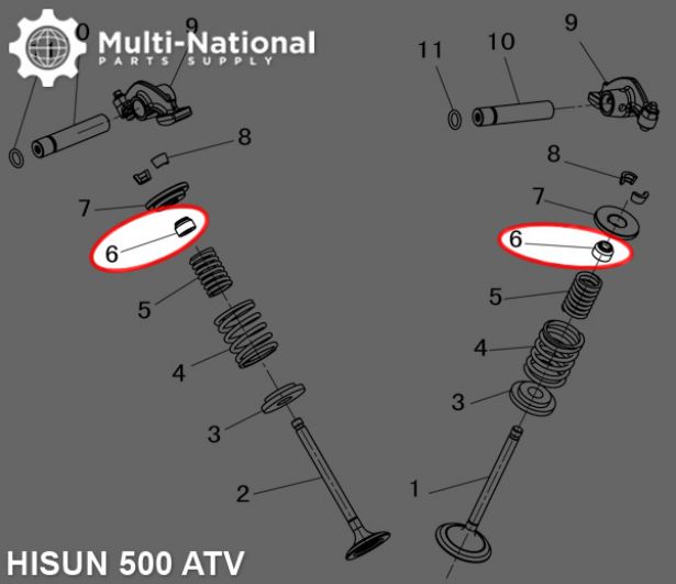 Valve Stem Seal - Hisun, 400-500cc, ATV/UTV