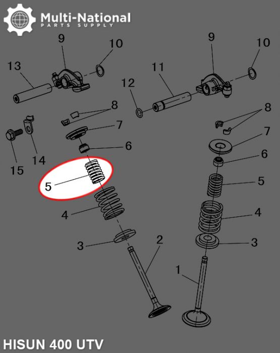 Valve Spring - Inner, ATV/UTV, Hisun, 400-500cc