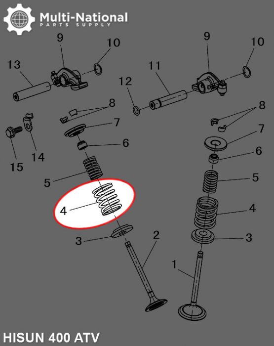 Valve Spring - Outer, Hisun, 400-500cc, ATV/UTV