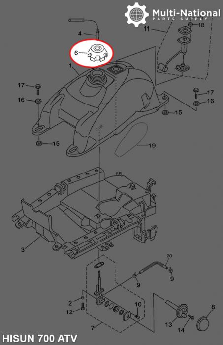 Fuel Tank Cap - ATV, Hisun, 500-800cc