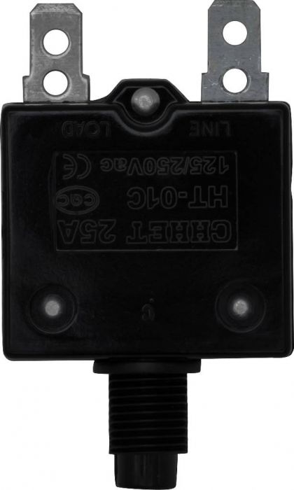 Circuit Breaker - Push Button, 25A, HT-01C, 125/250VAC, 32/50VDC