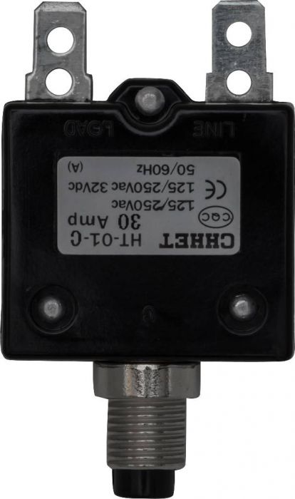Circuit Breaker - Push Button, 30A, HT-01C, 125/250VAC, 32/50VDC
