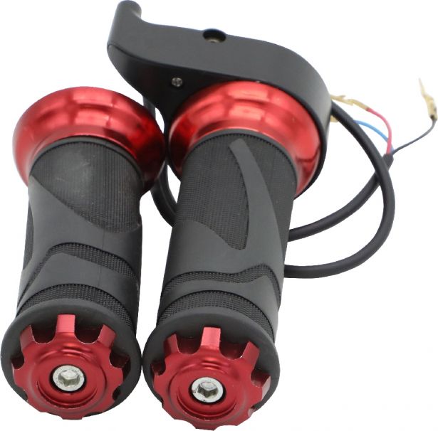 Hand Throttle - Twist Grip, Scooter, Red (Set)