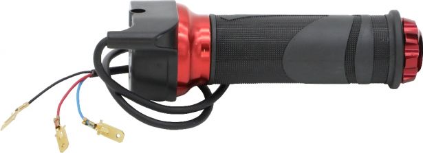 Hand Throttle - Twist Grip, Scooter, Red (Set)