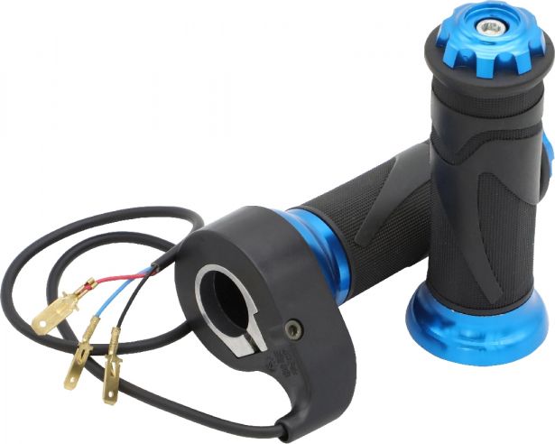 Hand Throttle - Twist Grip, Scooter, Blue (Set)