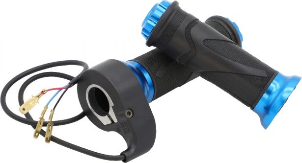 Hand Throttle - Twist Grip, Scooter, Blue (Set)