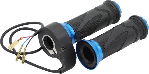 Hand Throttle - Twist Grip, Scooter, Blue (Set)