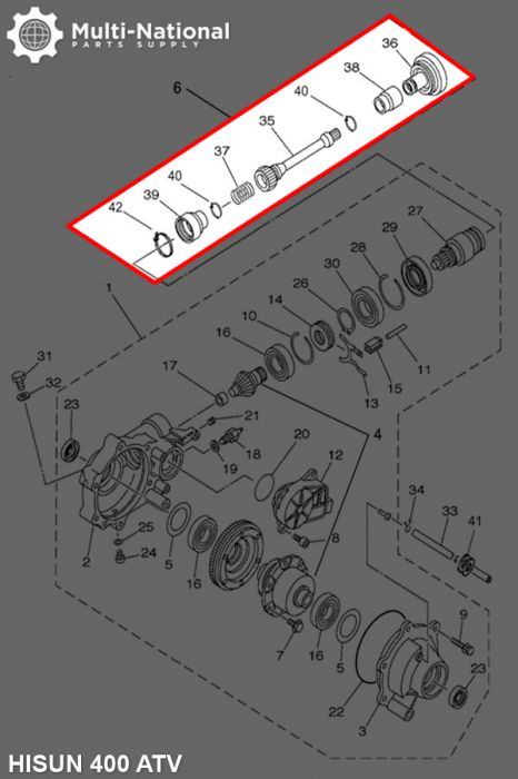 Transmission Shaft - 400cc, ATV, Hisun