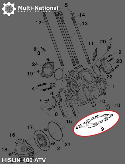 Head Gasket - Hisun, 400cc, ATV/UTV (1pc)