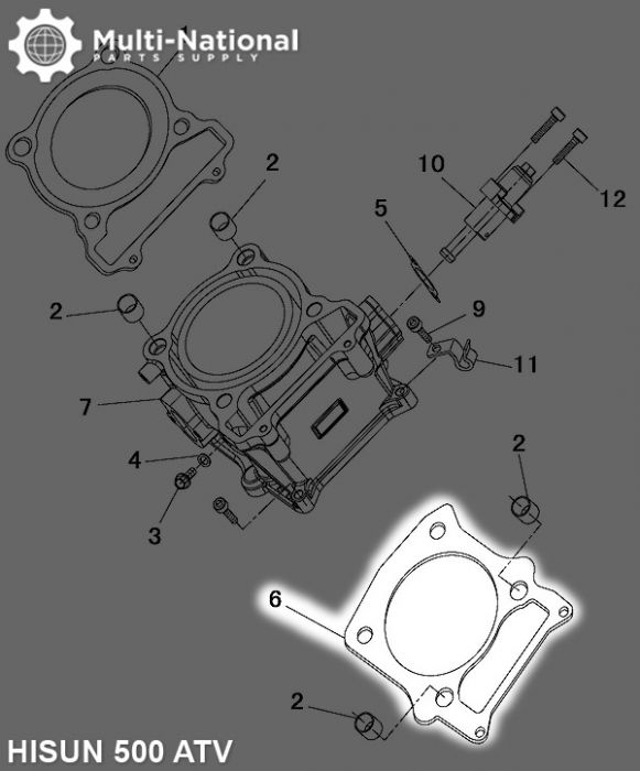 Head Gasket - ATV, Hisun, 500cc (1pc)