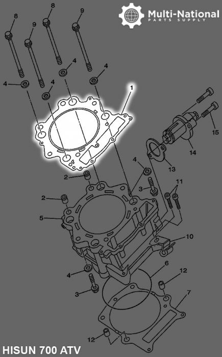 Head Gasket - ATV, Hisun, 700cc