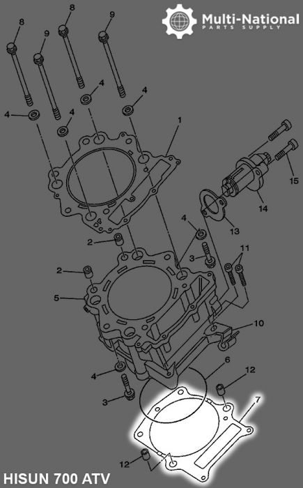 Head Gasket - ATV, Hisun, 700cc