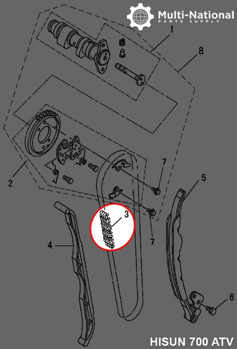 Timing Chain - ATV, Hisun, 700cc 