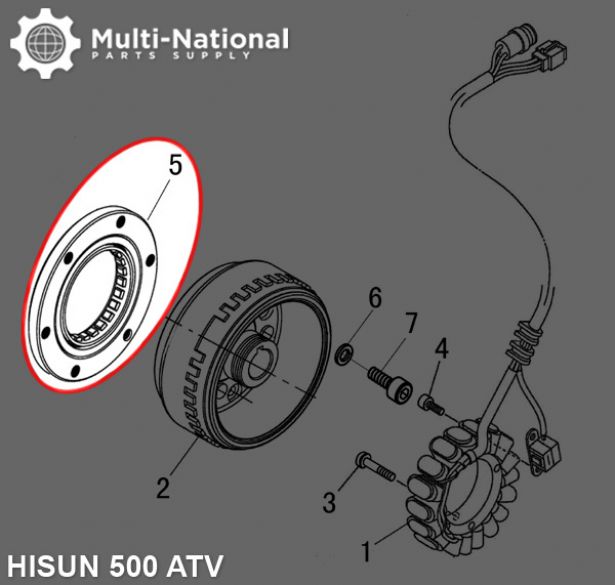 Starter Clutch - Overrunning Starter Bypass, 500-700cc, Hisun, ATV