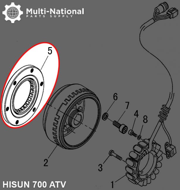 Starter Clutch - Overrunning Starter Bypass, 500-700cc, Hisun, ATV