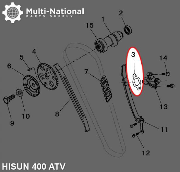 Tensioner Gasket - Hisun, 400-500cc, ATV/UTV