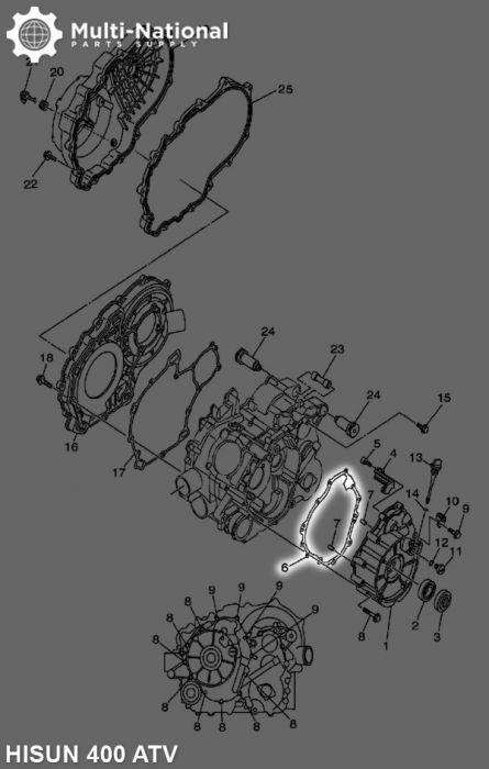 Crankcase Gasket - ATV, Hisun, 400cc