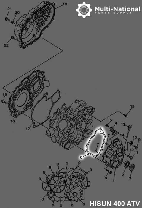 Crankcase Gasket - ATV, Hisun, 400cc