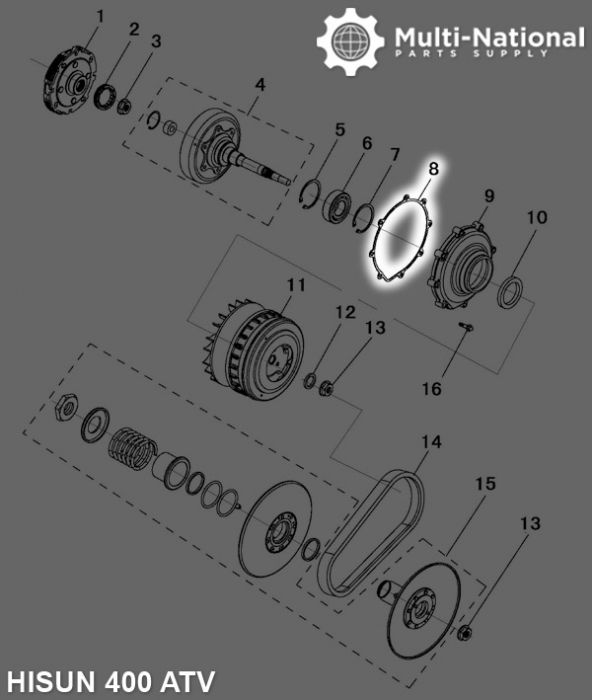 Bearing Seat Gasket - Hisun, 400cc, ATV/UTV