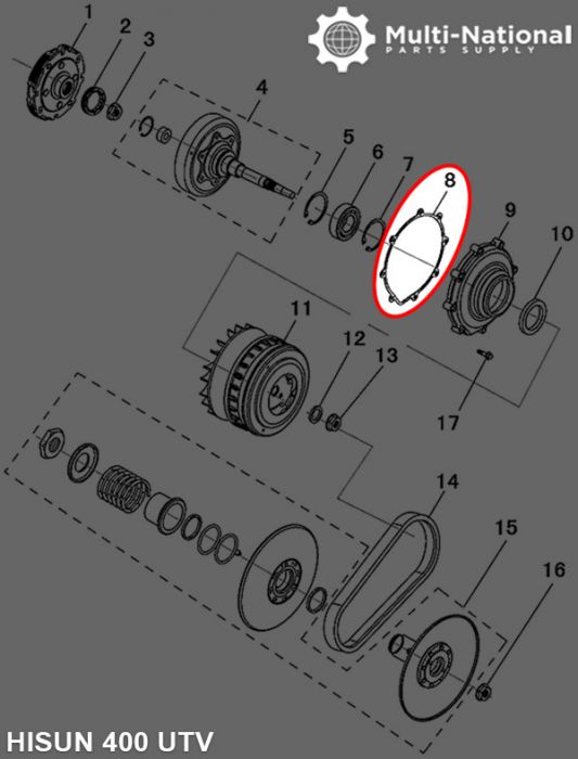 Bearing Seat Gasket - Hisun, 400cc, ATV/UTV