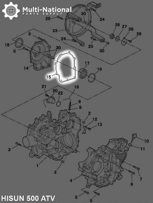 Bearing Seat Gasket - ATV, Hisun, 500-700cc