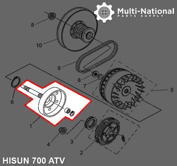 Clutch - Cover, ATV, Hisun, 500-700cc