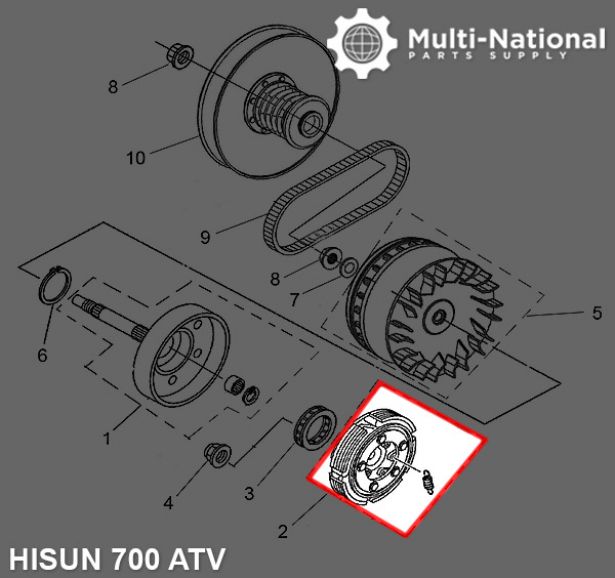 Clutch - Clutch Shoe, ATV, Hisun, 500-700cc