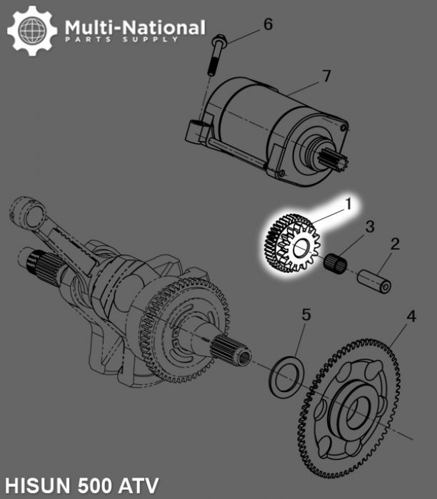 Starter Gear - Double Gear, 40T/15T, ATV, Hisun, 500-700cc