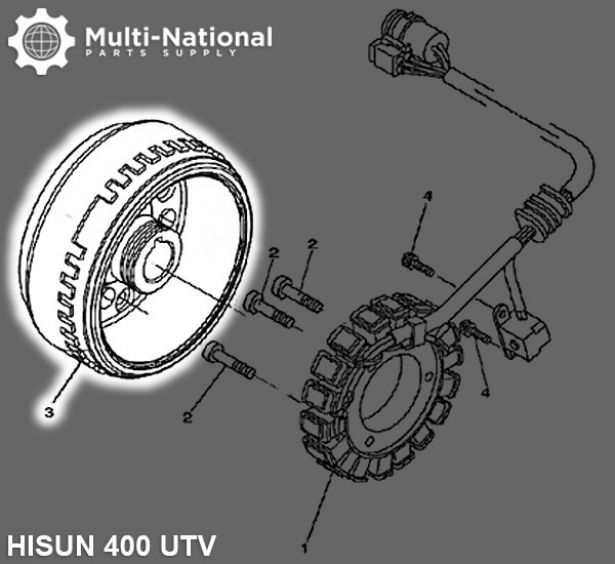 Magneto Cylinder - Hisun, 400-700cc, ATV/UTV