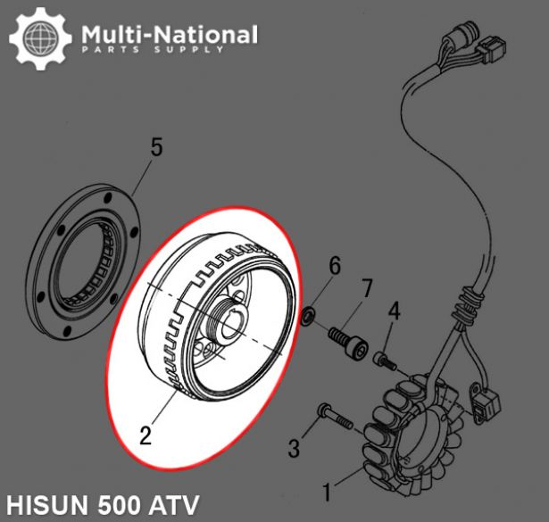 Magneto Cylinder - Hisun, 400-700cc, ATV/UTV