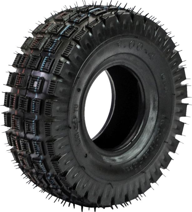 Tire - 3.00-4, Mini ATV, Wheelbarrow, Mobility, Tubeless, Knobby Tread