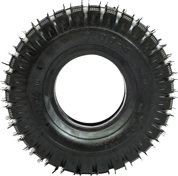 Tire - 3.00-4, Mini ATV, Wheelbarrow, Mobility, Tubeless, Knobby Tread